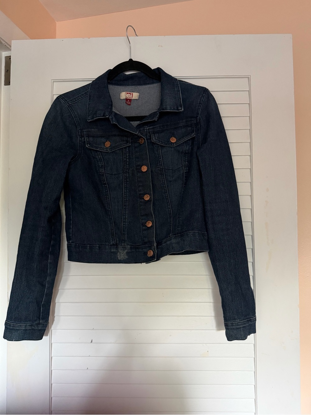 lei Dark Blue Denim Jean Jacket with Copper Buttons